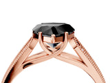 Rose gold Fancy Black Heart Cut Cut Pave Split Shank Engagement Ring with Four-Prong Setting_4