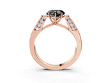 Rose gold Fancy Black Heart Cut Diamond Channel Set Solitaire Ring with Four-Prong Setting_15