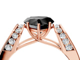 Rose gold Fancy Black Heart Cut Diamond Channel Set Solitaire Ring with Four-Prong Setting_16