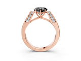 Rose gold Fancy Black Heart Cut Diamond Channel Set Solitaire Ring with Four-Prong Setting_27