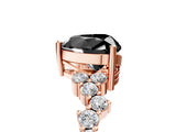 Rose gold Fancy Black Heart Cut Diamond Cluster Pavé Band with Four-Prong Setting_8