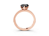Rose gold Fancy Black Heart Cut Diamond Milgrain Pavé Engagement Ring with Four-Prong Setting_3