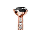 Rose gold Fancy Black Heart Cut Diamond Milgrain Pavé Engagement Ring with Four-Prong Setting_5
