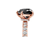Rose gold Fancy Black Heart Cut Diamond Ring with Pavé Band and Four-Prong Setting_5