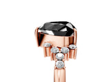 Rose gold Fancy Black Heart Cut Diamond Ring with Side Stones and Four-Prong Setting_41
