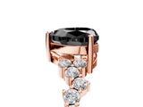 Rose gold Fancy Black Heart Cut Diamond Scattered Round Accent Ring with Prong Setting_17