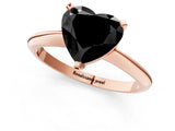 Rose gold Fancy Black Heart Cut Diamond Solitaire Engagement Ring with Classic Band and Four-Prong Setting_37