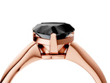 Rose gold Fancy Black Heart Cut Diamond Solitaire Engagement Ring with Classic Band and Four-Prong Setting_40