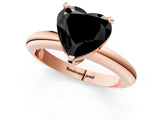 Rose gold Fancy Black Heart Cut Diamond Solitaire Engagement Ring with Round Band and Four-Prong Setting_85