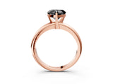 Rose gold Fancy Black Heart Cut Diamond Solitaire Engagement Ring with Round Band and Four-Prong Setting_87