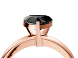Rose gold Fancy Black Heart Cut Diamond Solitaire Engagement Ring with Round Band and Four-Prong Setting_88