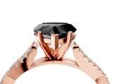 Rose gold Fancy Black Heart Cut Diamond Solitaire Engagement Ring with Twisted Pavé Band and Four-Prong Setting_28