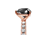 Rose gold Fancy Black Heart Cut Diamond Solitaire Pavé Band with Four-Prong Setting_5