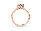 Rose gold Fancy Black Heart Cut Diamond Solitaire Ring with Flower Prong Setting and Classic Band_39