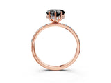 Rose gold Fancy Black Heart Cut Diamond Solitaire Ring with Pavé Band and Hidden Halo_51