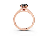 Rose gold Fancy Black Heart Cut Diamond Solitaire Ring with Pavé Band and Prong Setting_15