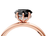 Rose gold Fancy Black Heart Cut Diamond Solitaire Ring with Thin Band and Four-Prong Setting_4