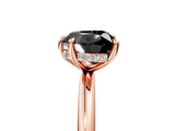 Rose gold Fancy Black Heart Cut Diamond Solitaire Ring with Thin Band and Four-Prong Setting_5