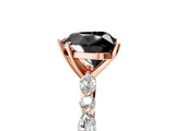 Rose gold Fancy Black Heart Cut Diamond Solitaire with Side Stones on a Pavé Band and Four-Prong Setting_5