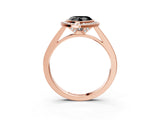 Rose gold Fancy Black Heart Cut Halo Bezel Diamond Pave Band Ring_3