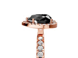 Rose gold Fancy Black Heart Cut Halo Diamond Pave Band with Prong Setting_5