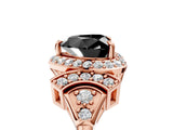Rose gold Fancy Black Heart Cut Halo Diamond Split Shank Engagement Ring with Four-Prong Setting_5