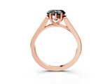 Rose gold Fancy Black Heart Cut Solitaire Cathedral Diamond Engagement Ring with Channel-Set Band and Four-Prong Setting_6