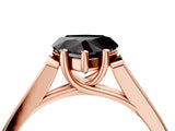 Rose gold Fancy Black Heart Cut Solitaire Cathedral Diamond Engagement Ring with Channel-Set Band and Four-Prong Setting_7