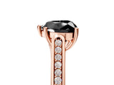 Rose gold Fancy Black Heart Cut Solitaire Cathedral Diamond Engagement Ring with Channel-Set Band and Four-Prong Setting_8