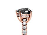 Rose gold Fancy Black Heart Cut Solitaire Diamond Engagement Ring with Pavé Band and Six-Prong Setting_17