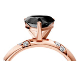 Rose gold Fancy Black Heart Cut Solitaire Diamond Engagement Ring with Twisted Pave Band and Four-Prong Setting_7