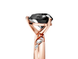 Rose gold Fancy Black Heart Cut Solitaire Diamond Engagement Ring with Twisted Pave Band and Four-Prong Setting_8