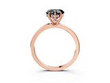 Rose gold Fancy Black Heart Cut Solitaire Diamond Ring with Prong Setting and Plain Band_3