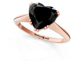 Rose gold Fancy Black Heart Cut Solitaire Diamond Ring with Six-Prong Setting and Classic Band_13