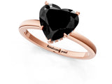 Rose gold Fancy Black Heart Cut Solitaire Engagement Ring with Cathedral Band and Four-Prong Setting_1