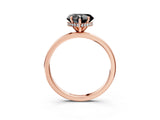 Rose gold Fancy Black Heart Cut Solitaire Engagement Ring with Cathedral Band and Four-Prong Setting_3