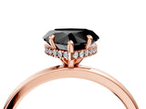 Rose gold Fancy Black Heart Cut Solitaire Engagement Ring with Cathedral Band and Four-Prong Setting_4