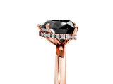 Rose gold Fancy Black Heart Cut Solitaire Engagement Ring with Cathedral Band and Four-Prong Setting_5