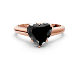 Rose gold Fancy Black Heart Cut Solitaire Engagement Ring with Tapered Band and Four-Prong Setting_3