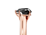 Rose gold Fancy Black Heart Cut Solitaire Engagement Ring with Tapered Band and Four-Prong Setting_8