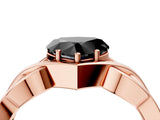 Rose gold Fancy Black Heart Cut Solitaire Intertwined Band Prong Setting Ring_4