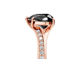 Rose gold Fancy Black Heart Cut Solitaire Pavé Band with Four-Prong Setting_5