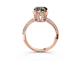 Rose gold Fancy Black Heart Cut Solitaire Split Shank Pave Diamond Engagement Ring with Four-Prong Setting_27