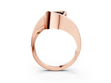 Rose gold Fancy Black Heart Cut Solitaire Tension-Set Diamond Split Shank Ring_15
