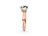 Rose gold Fancy Black Heart Cut Three-Stone Diamond Ring with Prong Setting on a Classic Band_14