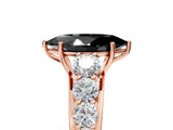 Rose gold Fancy Black Marquise Cut Brilliant Diamond Pavé Band with Six-Prong Setting_17