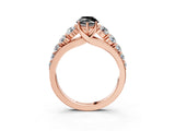 Rose gold Fancy Black Marquise Cut Brilliant Diamond Pavé Band with Six-Prong Setting_3