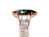 Rose gold Fancy Black Marquise Cut Brilliant Diamond Pavé Band with Six-Prong Setting_5