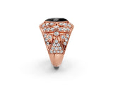 Rose gold Fancy Black Marquise Cut Brilliant Halo Pave Diamond Milgrain Ring_2
