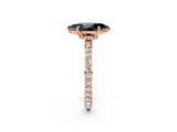 Rose gold Fancy Black Marquise Cut Brilliant Pavé Band Solitaire with Four-Prong Setting_2